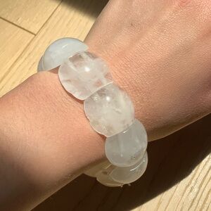 Clear quartz Crystal bangle bracelet (ba)